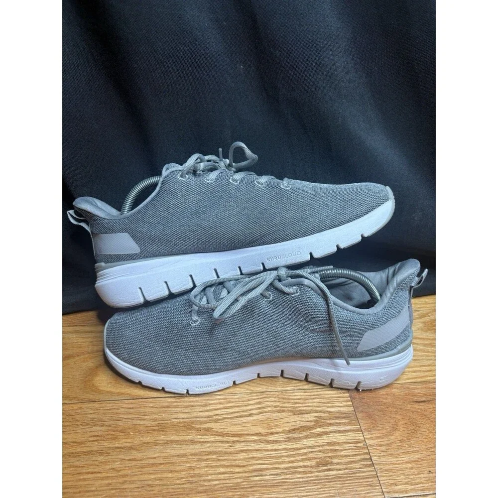 Kuru Flex Via Mens Size 10.5 Gray White Athletic Running Walking Shoes Sneakers